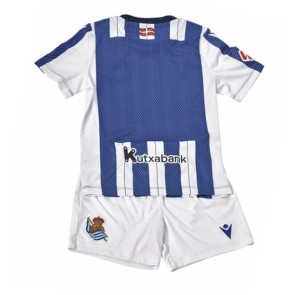 Real Sociedad Hjemmebanetrøje Børn 2025-26 Kortærmet (+ Korte bukser)